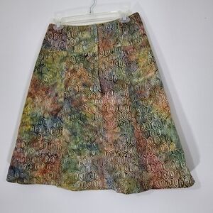 THE PEOPLES A LINE SNAP SKIRT Multicolor Patterned Women's Skirt, size 4
